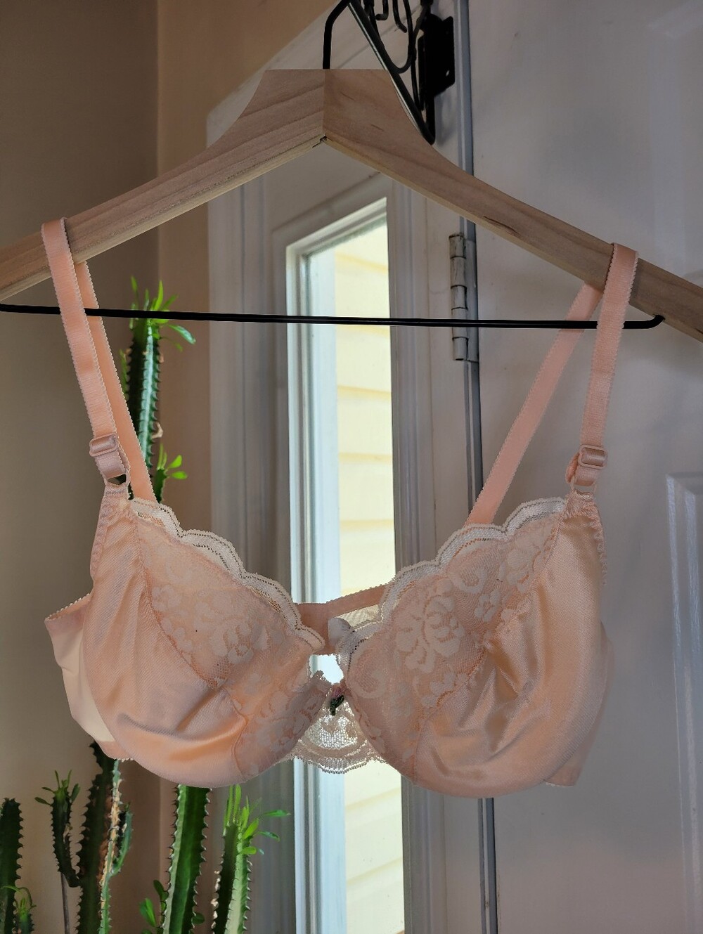 Vintage Maidenform Chantilly Pink Rose Embelishment Underwire Bra, Size 34C